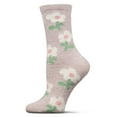thumbnail image 1 of MeMoi Women's Flower Aloe Infused Crew Socks - Womens - Female, 9-11, Ivory, 1 of 6