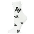 thumbnail image 1 of MeMoi Women's Flutter-by Cotton Blend Athletic Crew Sock - Womens - Female, 9-11, White, 1 of 2
