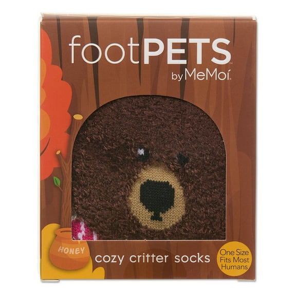 MeMoi Women's Foot Pet Teddy Bear Cozy Winter Crew Socks - Mens - Male
