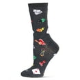 thumbnail image 1 of MeMoi Women's Games Bamboo Crew Socks - Womens - Female, 9-11, Dark Gray Heather, 1 of 3