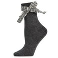 thumbnail image 1 of MeMoi Women's Glitter Dream Bow Cotton Blend Anklet Sock - Womens - Female, One Size, Black, 1 of 4