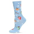 thumbnail image 1 of MeMoi Women's Hot Cocoa Bamboo Crew Socks - Womens - Female, 9-11, Light Blue, 1 of 7