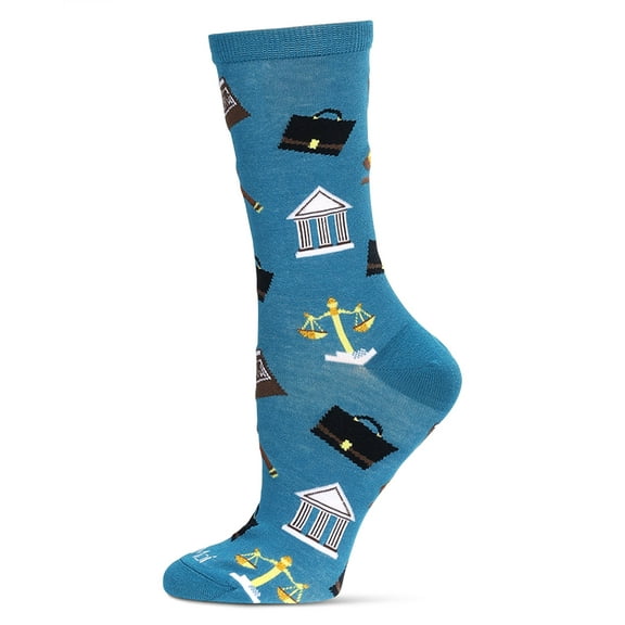 MeMoi Women's Law N Order Bamboo Crew Socks - Womens - Female, 9-11, Legion Blue