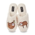 thumbnail image 1 of MeMoi Women's Lazy Daze Sloth Hard Bottom Slippers - Womens - Female (M 7-8, Ivory), 1 of 7