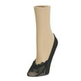 thumbnail image 1 of MeMoi Women's Leaf Twirl Sheer No Show Liner Socks - Womens - Female, One Size, Black, 1 of 2