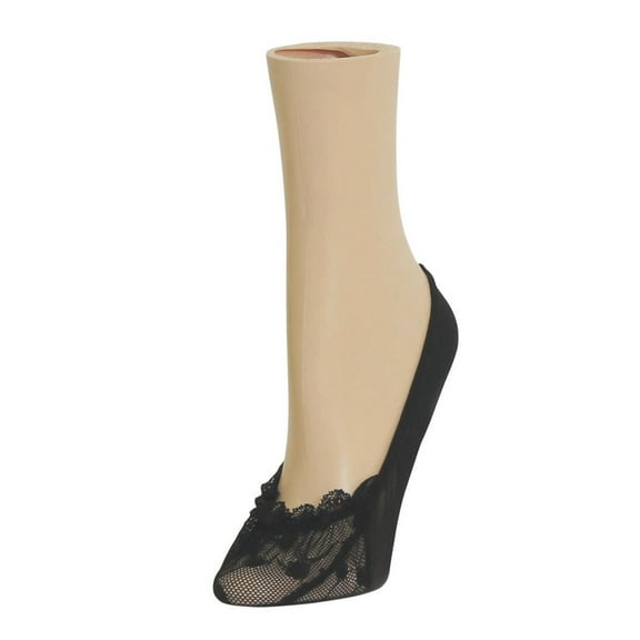 MeMoi Women's Leaf Twirl Sheer No Show Liner Socks - Womens - Female, One Size, Black
