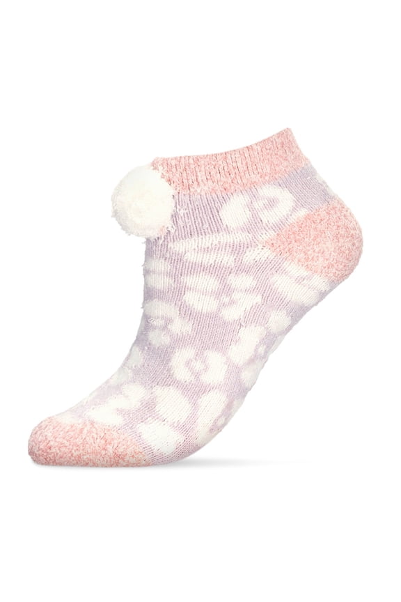 Women's Leopard Buttersoft Plush Lined Low Cut Socks - Mens - Male