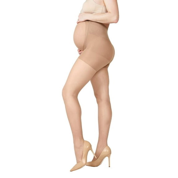 MeMoi Women's Light Support Maternity Tights with Extra Large Waist