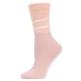 thumbnail image 1 of MeMoi Women's Luxe Shimmer Sheer Stripe Plush Fuzzy Crew Socks - Womens - Female, One Size, Black, 1 of 10