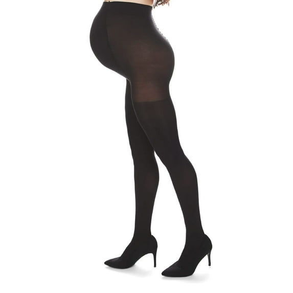 MeMoi Women's Maternity Opaque 80-Denier Tummy-Support Comfort Tights, Q1-2, Black