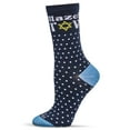 thumbnail image 1 of MeMoi Women's Mazel Tov Bamboo Crew Socks - Womens - Female, 9-11, Navy, 1 of 3