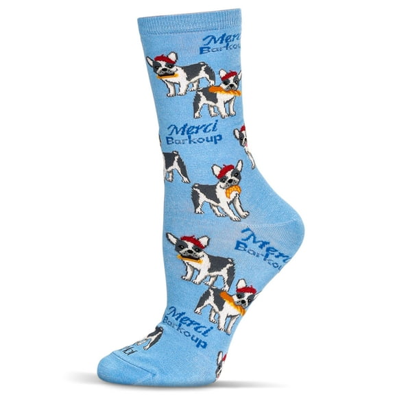 MeMoi Women's Merci Barkoup Bamboo Crew Socks - Womens - Female, 9-11, Light Blue