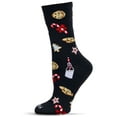 thumbnail image 1 of MeMoi Women's Milk & Cookies Holiday Crew Socks - Womens - Female, 9-11, Black, 1 of 3