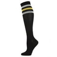 thumbnail image 1 of MeMoi Women's Mod Stripe Knee High Glitter Tube Socks - Womens - Female, One Size, Black-Burgundy, 1 of 5
