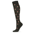 thumbnail image 1 of Wellfit Women's Mushrooms Bamboo Blend 8-15 MMHG Graduated Compression Socks, 9-11, Rosin, 1 of 4