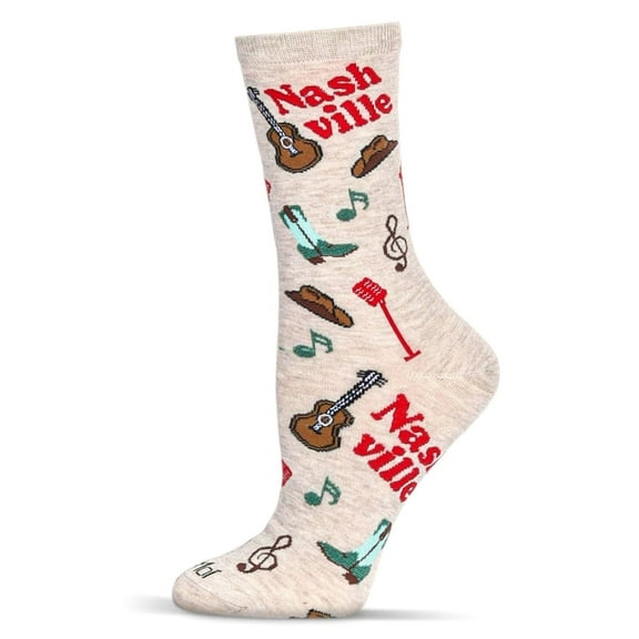 MeMoi Women's Nashville Bamboo Crew Socks - Womens - Female, 9-11, Oatmeal Heather