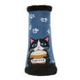 thumbnail image 1 of MeMoi Women's Need Coffee Right Meow Low-Cut Non-Skid Socks - Womens - Female, 9-11, Medium Denim Heather, 1 of 3
