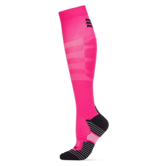Wellfit Women's Neon Performance Knee High Nylon Moderate Compression Socks, 9-11, Neon Yellow