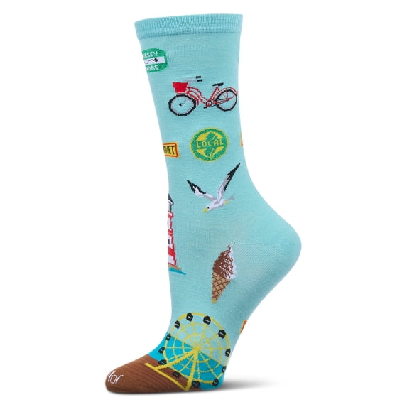 MeMoi Women's New Jersey Rayon From Bamboo Crew Socks - Womens - Female, 9-11, Aqua