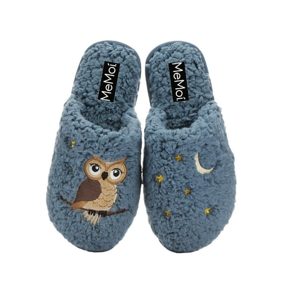 MeMoi Women's Night Owl Hard Bottom Plush Slippers - Womens - Female