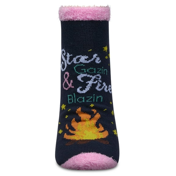 MeMoi Women's One Happy Glamper Non-Skid Low Cut Socks - Womens - Female, 9-11, Navy