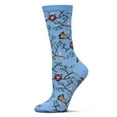 thumbnail image 1 of MeMoi Women's Owls Bamboo Crew Socks - Womens - Female, 9-11, Light Blue, 1 of 7