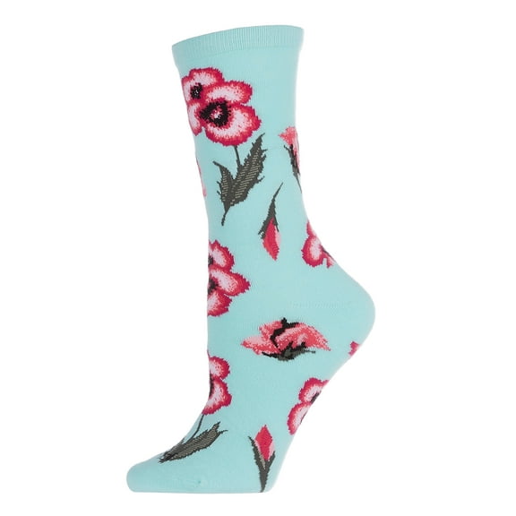 MeMoi Women's Pansy Limited Edition Cotton Blend Crew Sock - Mens - Male