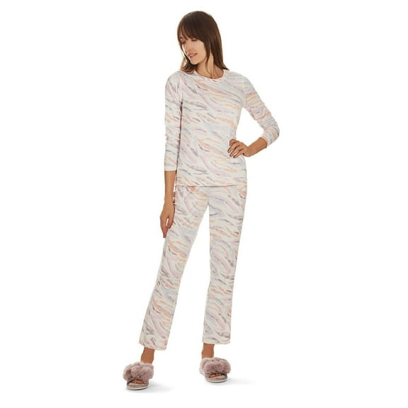 MeMoi Women's Pastel Zebra Long Sleeve Pajama Set - Womens - Female