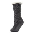 thumbnail image 1 of MeMoi Women's Pearl Lattice Plush Lined Slipper Socks - Womens - Female, 9-11, Gray, 1 of 7