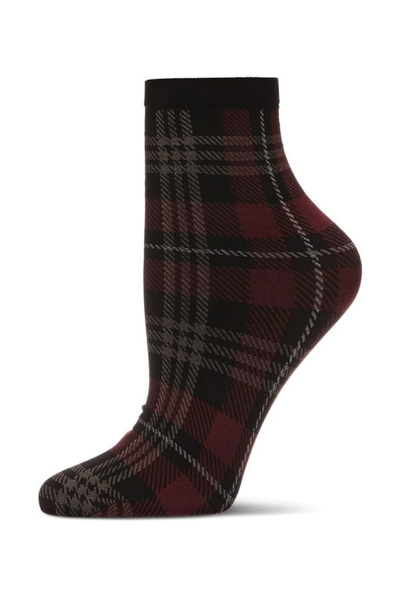 Women's Perfect Plaid Stretch Anklet Sock - Womens - Female, One Size, Black