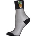 thumbnail image 1 of MeMoi Women's Pineapple Crush Rhinestone Sheer Anklet Sock - Womens - Female, One Size, Black, 1 of 2
