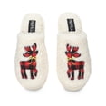 thumbnail image 1 of MeMoi Women's Plaid Reindeer Plush Slippers - Womens - Female, 1 of 3