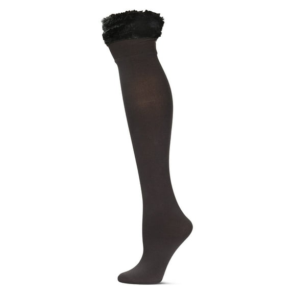 MeMoi Women's Plush Lined Furry Fleece Knee High Socks - Womens - Female, One Size, Dark Gray