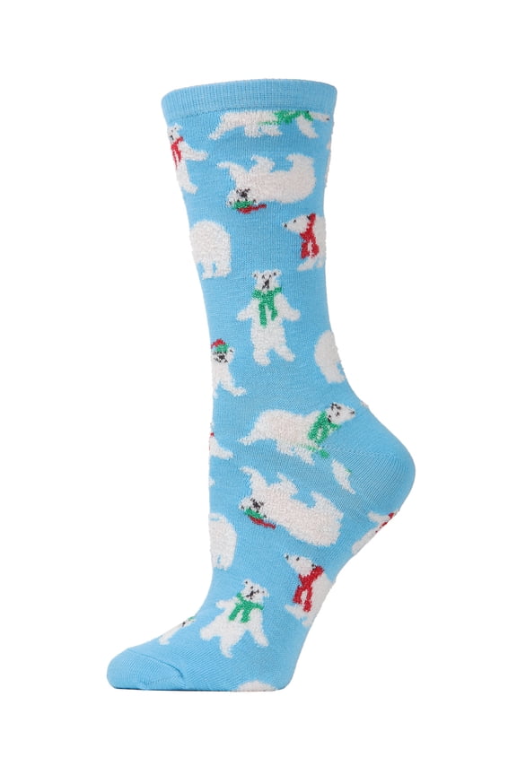 Women's Plush Polar Bear Holiday Crew Socks - Mens - Male