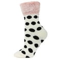 thumbnail image 1 of MeMoi Women's Polka Dot Plush Cabin Socks - Womens - Female, 9-11, Ivory, 1 of 3