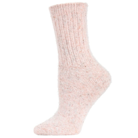 MeMoi Women's Pretty Plush Glitter Crew Socks - Womens - Female, One Size, Pink