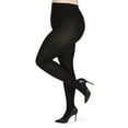 thumbnail image 1 of MeMoi Women's Queen Size Extra Wide Basic Nylon Ribbed Tights - Womens - Female, EE, Black, 1 of 2