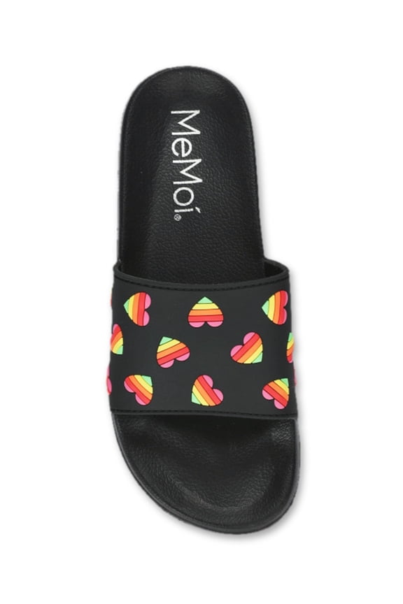 Women's Rainbow Heart Lightweight Slides - Womens - Female