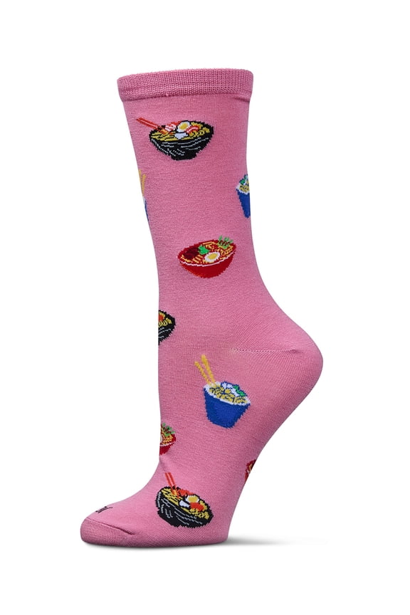 Women's Ramen Rayon From Bamboo Crew Socks - Womens - Female, 9-11, Mauve Glow