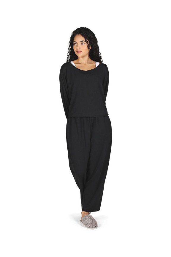 Women's Raw Edge Long Sleeve Shirt and Jogger Pants Set - Womens - Female