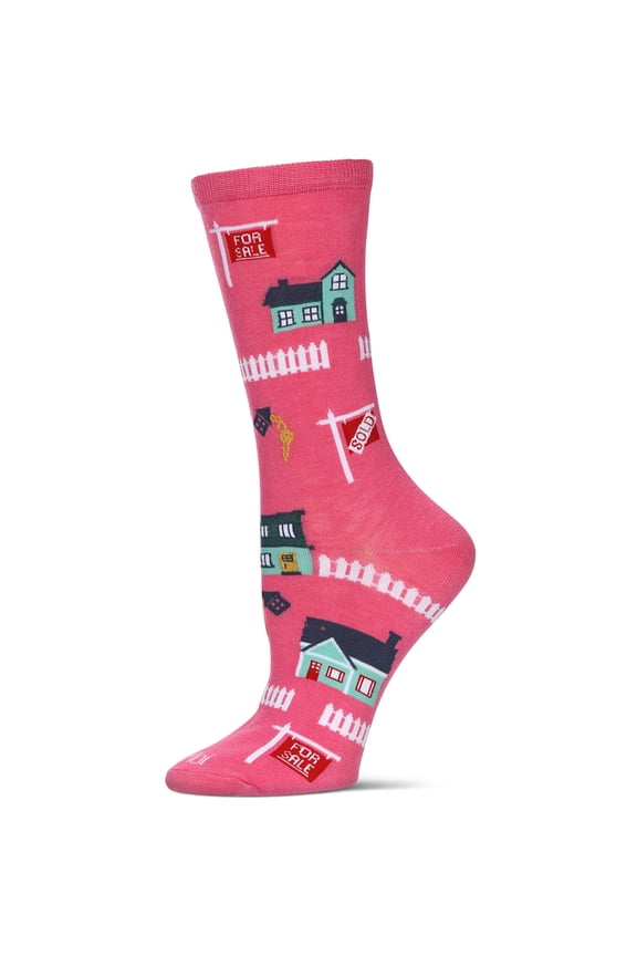Women's Realtor Bamboo Crew Socks - Womens - Female, 9-11, Hot Pink