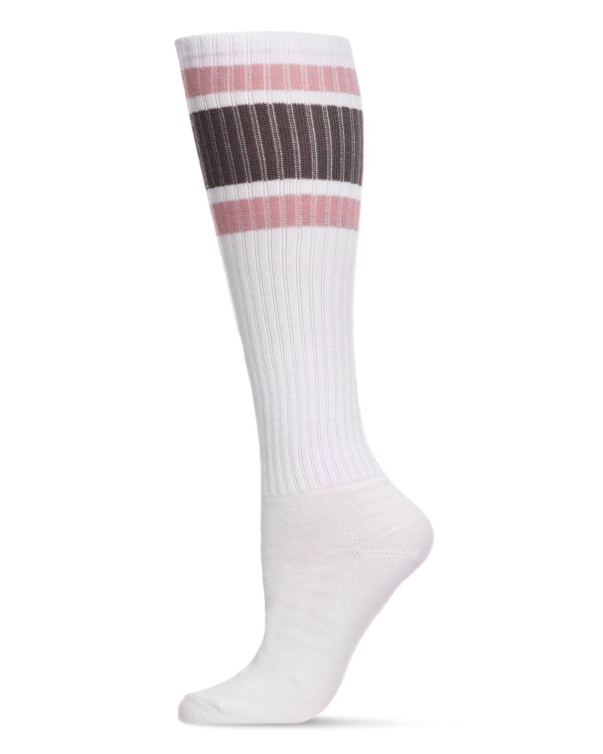 MeMoi Women's Ribbed Retro Athletic Stripe Knee High Socks - Mens ...