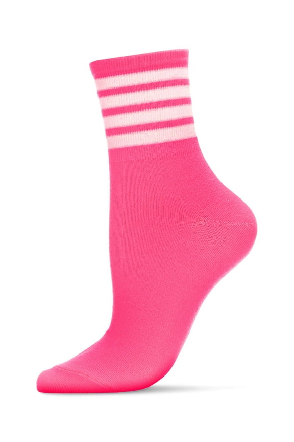 Women's Ring Quartet Cotton Blend Bold Neon Crew Sock - Womens - Female, 9-11, Neon Pink