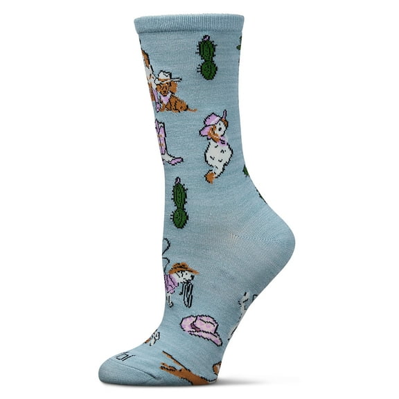 MeMoi Women's Rodeodogs Rayon From Bamboo Crew Socks - Womens - Female, 9-11, Dusty Teal