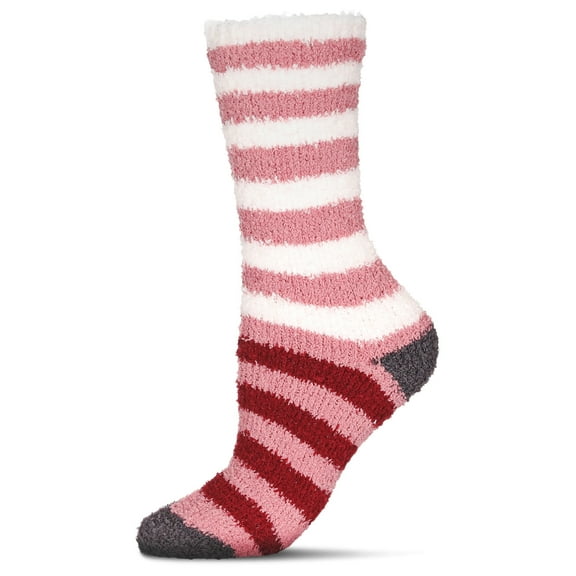 MeMoi Women's Rugby Multicolor Stripe Cozy Crew Socks - Womens - Female, 9-11, Dusty Teal