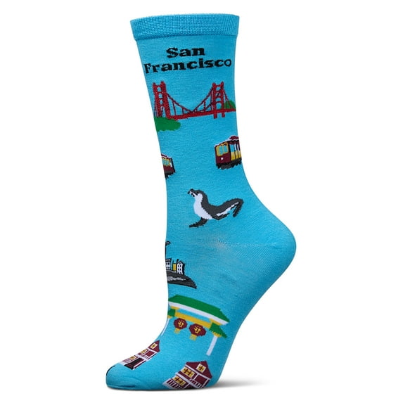 MeMoi Women's San Francisco Rayon From Bamboo Crew Socks - Womens - Female, 9-11, Blue Grotto