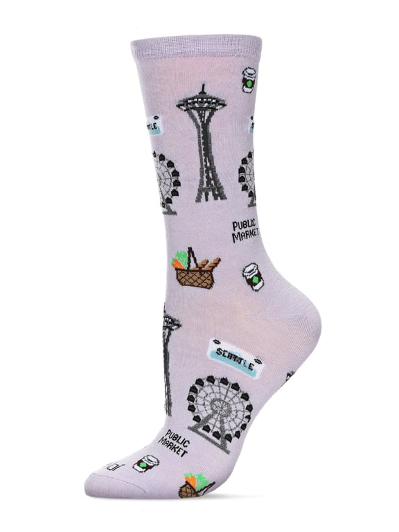 Women's Seattle Bamboo Crew Socks - Womens - Female, 9-11, Lavender