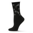 thumbnail image 1 of MeMoi Women's Shooting Star Fashion Cotton Blend Crew Sock - Womens - Female, 9-11, Black, 1 of 4