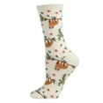 thumbnail image 1 of MeMoi Women's Sloth Bamboo Blend Crew Socks - Womens - Female, One Size, Marshmallow, 1 of 8