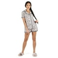 thumbnail image 1 of MeMoi Women's Snake Notch Collar Cotton Blend Pajama Set - Womens - Female, XS, Gray, 1 of 7